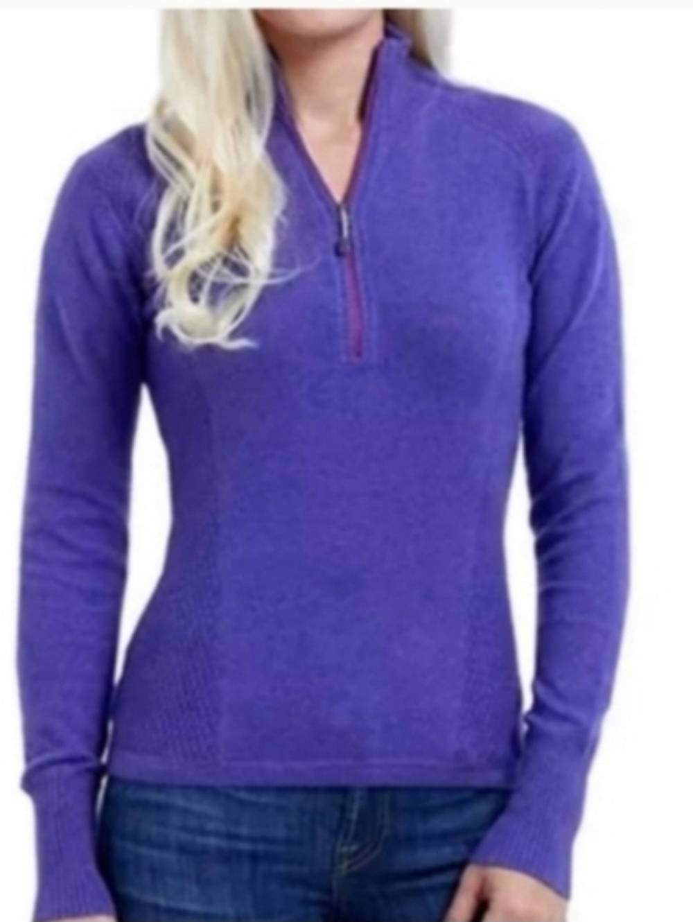 Women's Purple Half-Zip Sweater Pullover Sz XL